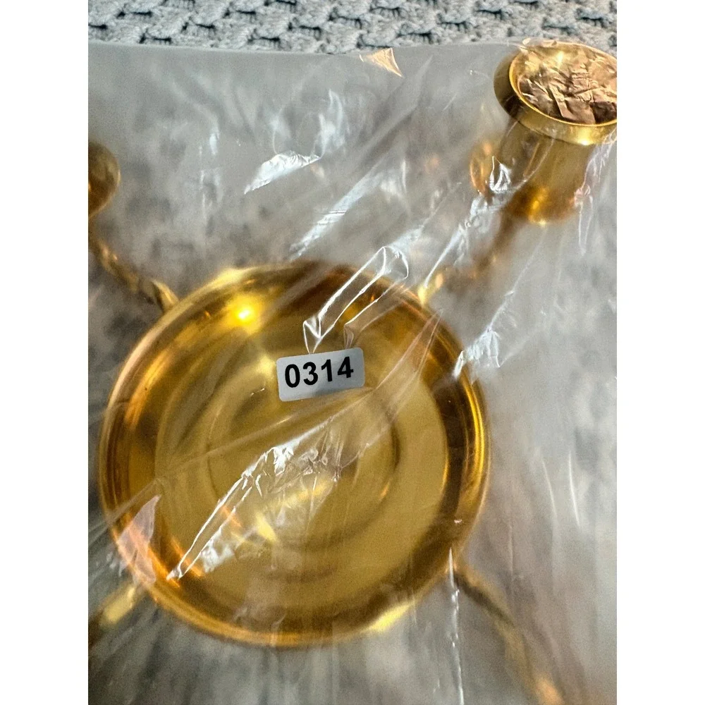 PartyLite Brass Gold Taper‎ and Pillar Candelabra Candle Holder Centerpiece